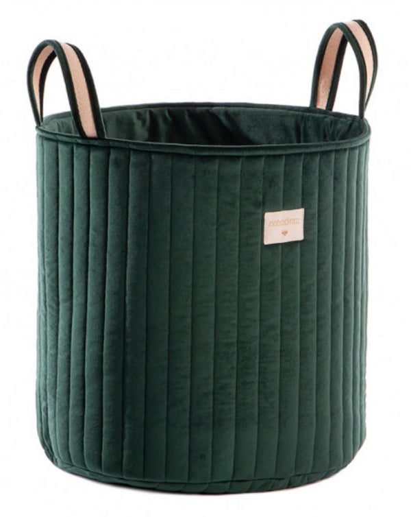 cesto de veludo jungle green