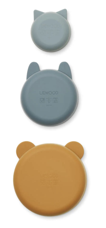 3 TIGELAS - GOLDEN CARAMEL/BLUE MULTI MIX