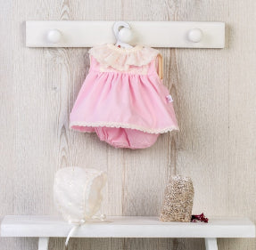 ROUPA PARA KOKE - VESTIDO ROSA COM RENDA