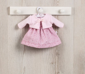 ROUPA PARA GUILLE - VESTIDO COM FLORES E CASACO ROSA