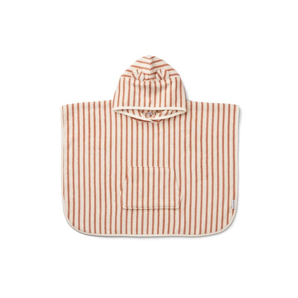 PONCHO 1-2 ANOS - STRIPE TUSCANY ROSE/CREME DE LA CREME