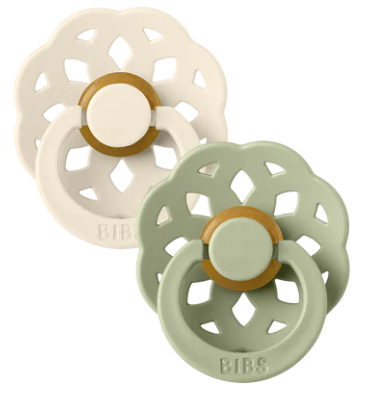 2 BIBS PACIFIERS 0-6 MONTHS