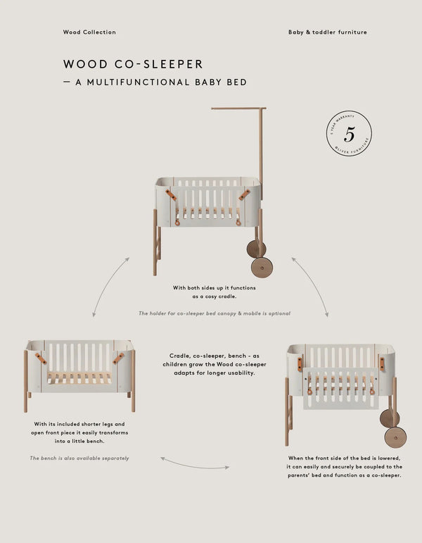 OLIVER FURNITURE BERÇO WOOD CO-SLEEPER