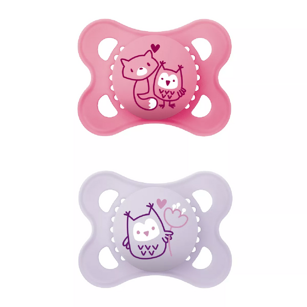 2 Original Pure Silicone Pacifiers 2-6 Months MAM