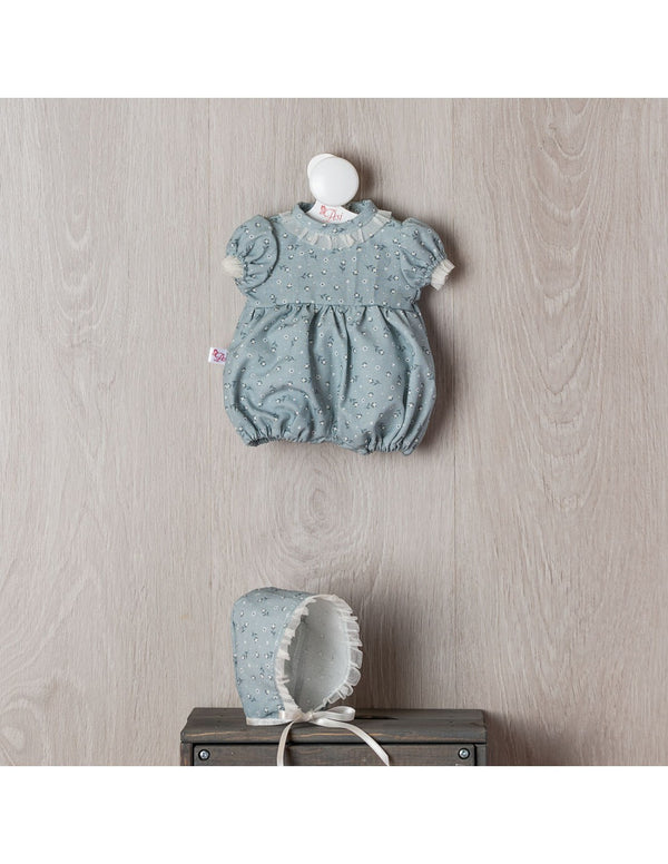 ROUPA PARA KOKE - FOFO AZUL COM FLORES E TOUCA