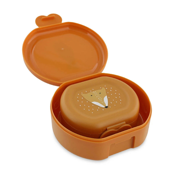 Conjunto de 2 marmitas com clip para crianças, leves e fáceis de abrir, ideais para transportar snacks para a escola, passeios e viagens. Mr Fox