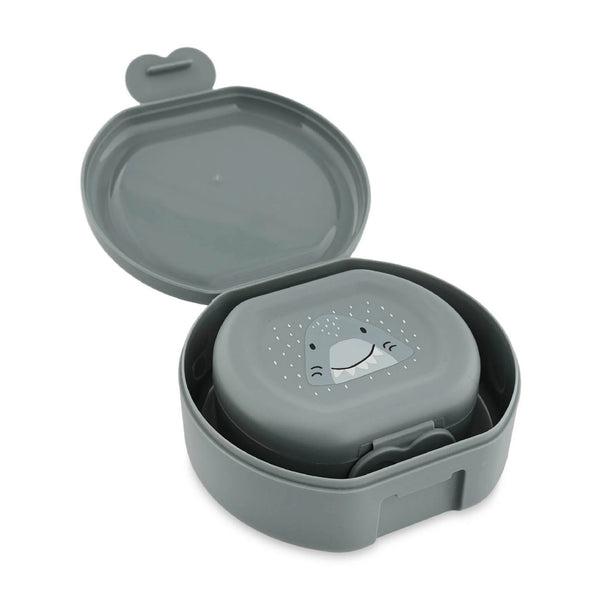Conjunto de 2 marmitas com clip para crianças, leves e fáceis de abrir, ideais para transportar snacks para a escola, passeios e viagens. Mr Shark