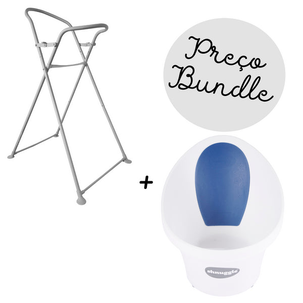 SHNUGGLE BANHEIRA + SUPORTE PARA BANHEIRA - WHITE/BLUE STAR