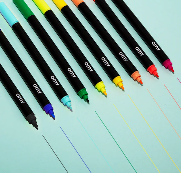 100 CANETAS DE FELTRO OMY