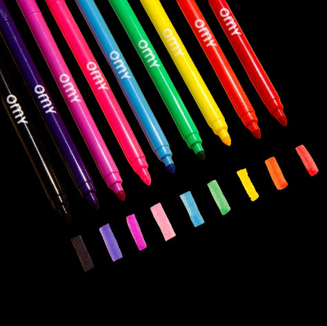 9 CANETAS DE FELTRO OMY