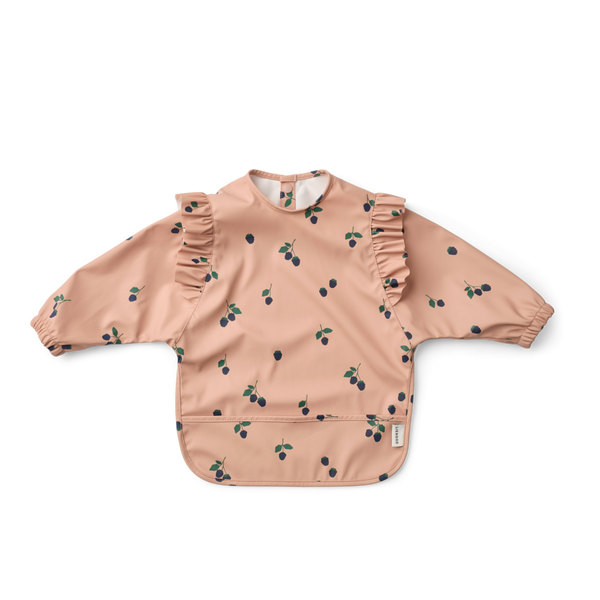 Babete de folhos com mangas da liewood na cor berry pale tuscany