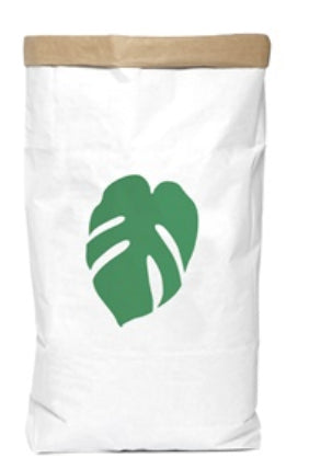 saco de papel folha verde