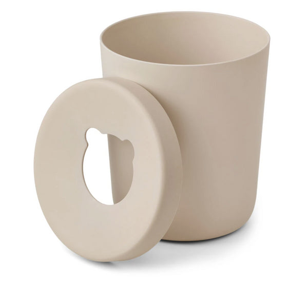 balde do lixo de bambu areia