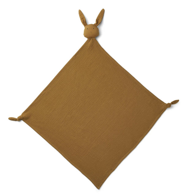 Doudou Musselina coelho verde azeitona