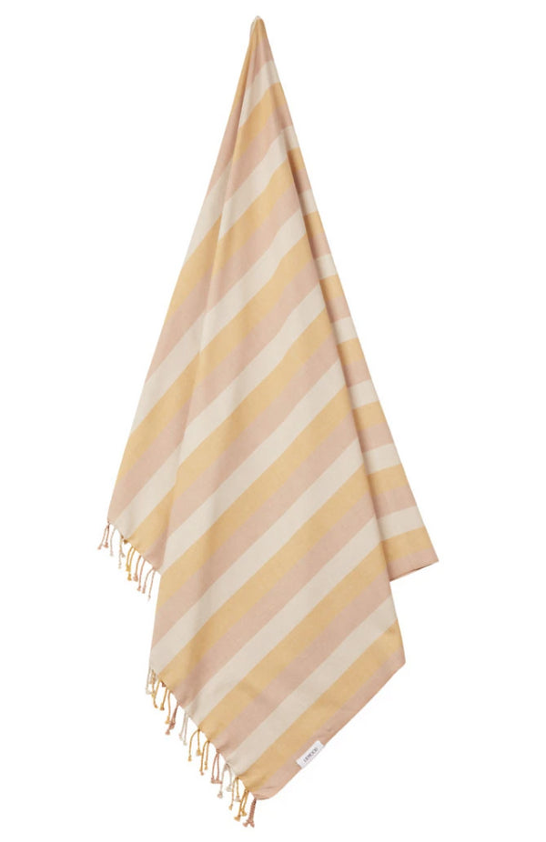 TOALHA DE PRAIA - STRIPE MUSTARD/SANDY