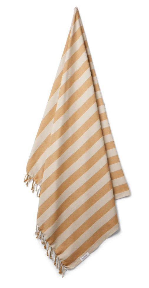 TOALHA DE PRAIA - STRIPE MUSTARD/SANDY