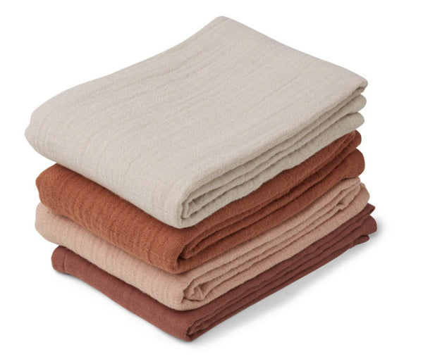 4 FRALDAS DE ALGODÃO - ROSE MIX