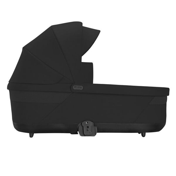 Alcofa CYBEX S LUX compatível com os carrinhos Balios S Lux e Talos S Lux, com colchão em espuma macia, capota solar XXL UPF 50+, ventilação integrada e pega de transporte para bebés desde o nascimento até aos 9 kg. Moon Black