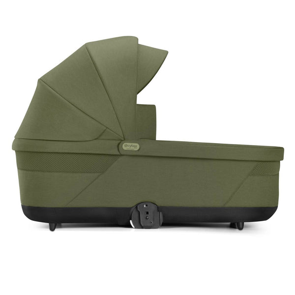 Alcofa CYBEX S LUX compatível com os carrinhos Balios S Lux e Talos S Lux, com colchão em espuma macia, capota solar XXL UPF 50+, ventilação integrada e pega de transporte para bebés desde o nascimento até aos 9 kg. Moss Green
