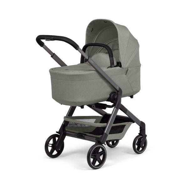 Alcofa JOOLZ HUB 2 compatível com o carrinho Joolz Hub 2, com colchão respirável de 77 cm, sistema de ventilação integrado e capota solar extensível para bebés desde o nascimento até aos 9 kg. Sage Green