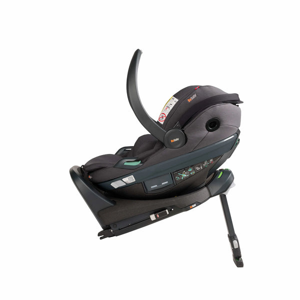 Cadeira auto MAXI-COSI Coral Slide Pro i-Size ultraleve com apenas 2,5 kg, posição totalmente reclinada, três níveis de reclinação, capota extragrande, tecidos ECO Care e compatível com a Base FamilyFix Slide Pro para bebés dos 0 aos 13 kg. Dark Grey Melange