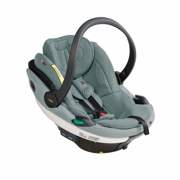Cadeira auto BeSafe Go Beyond i-Size com tecnologia Active Lay Flat, proteção lateral SIP+, Dynamic Force Absorber™, tecido Mesh respirável, compatível com Base Beyond ISOFIX e utilização desde os 40 aos 87 cm em contra marcha. Sea Green Melange