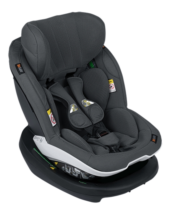 Cadeira auto BeSafe iZi Modular A RF X1 i-Size com Active Retract Harness™, Dynamic Force Absorber™, proteção lateral SIP+, aprovação no Teste Plus e utilização exclusivamente em contra marcha para crianças dos 61 aos 105 cm. Anthracite Mesh