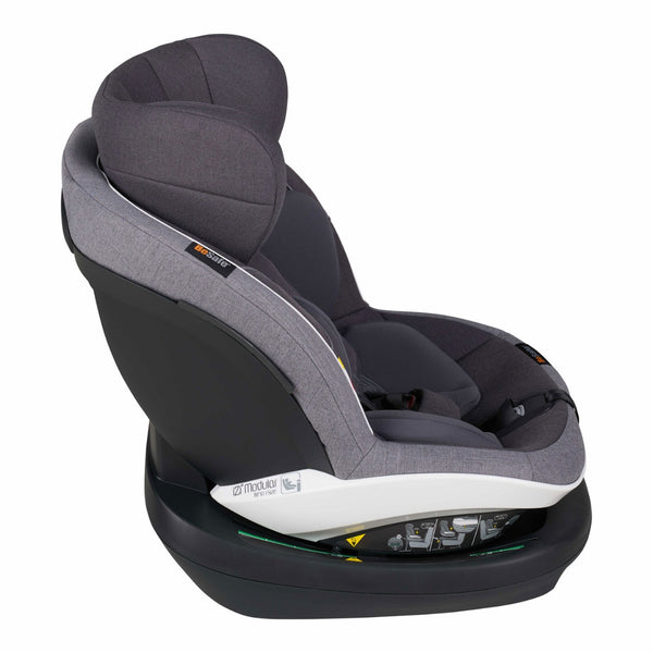 Cadeira auto BeSafe iZi Modular RF X1 i-Size com Dynamic Force Absorber™, proteção lateral SIP+, aprovação no Teste Plus, Magnetic Belt Assistants™ e utilização exclusivamente em contra marcha para crianças dos 61 aos 105 cm. Metallc Mélange