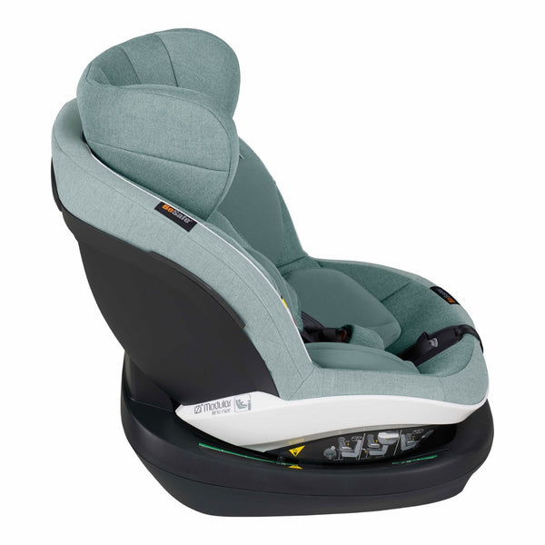 Cadeira auto BeSafe iZi Modular RF X1 i-Size com Dynamic Force Absorber™, proteção lateral SIP+, aprovação no Teste Plus, Magnetic Belt Assistants™ e utilização exclusivamente em contra marcha para crianças dos 61 aos 105 cm. Sea Green Mélange
