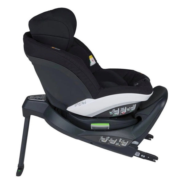 Cadeira auto BeSafe iZi Turn i-Size com rotação de 360°, base ISOFIX integrada, sistema Two-Fit Cushion™ e utilização dos 61 aos 105 cm, permitindo viajar em contra ou a favor da marcha. Fresh Black Cab