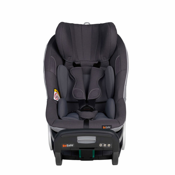 Cadeira auto BeSafe Stretch contra a marcha até 125 cm e 36 kg, aprovada no Plus Test, com proteção lateral SIP+ e instalação sem ISOFIX. Metallic Mélange