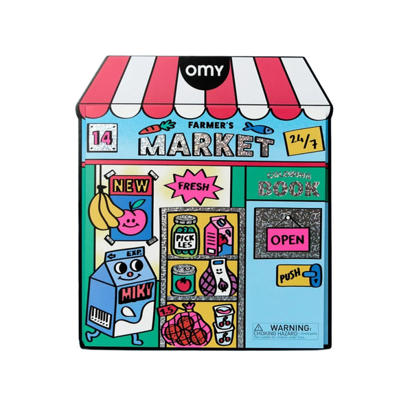 Boutique para Colorir OMY com 34 páginas, capa holográfica e autocolantes
Farmer's Market