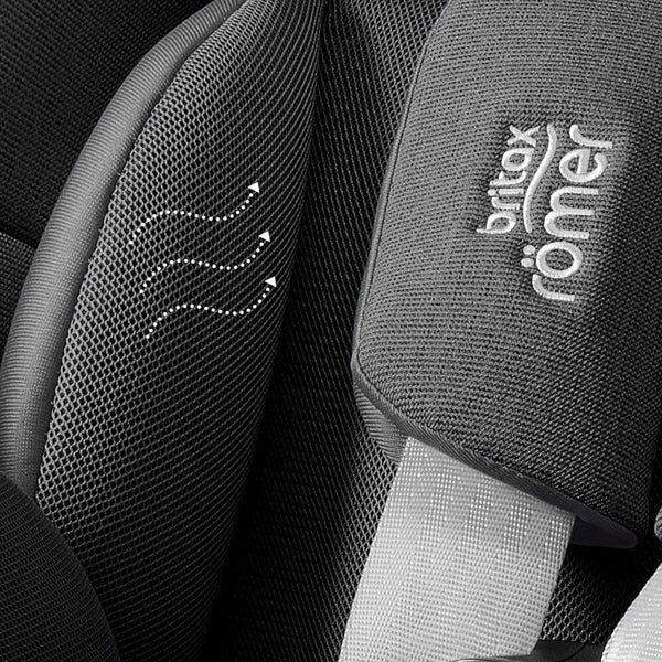 Cadeira auto Britax Römer Dualfix 5Z i-Size com rotação de 360° na Flex Base 5Z, 12 posições de reclinação, arnês de 5 pontos e proteção contra impactos laterais para crianças dos 61 aos 105 cm. Style Mineral Grey