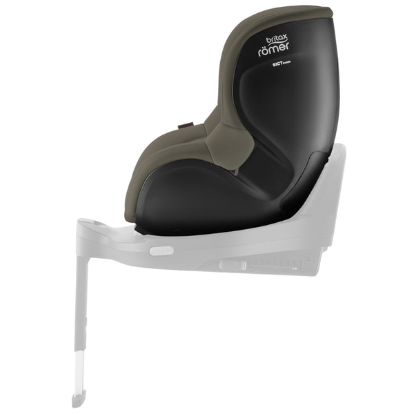 Cadeira auto Britax Römer Dualfix 5Z i-Size com rotação de 360° na Flex Base 5Z, 12 posições de reclinação, arnês de 5 pontos e proteção contra impactos laterais para crianças dos 61 aos 105 cm. Urban Olive