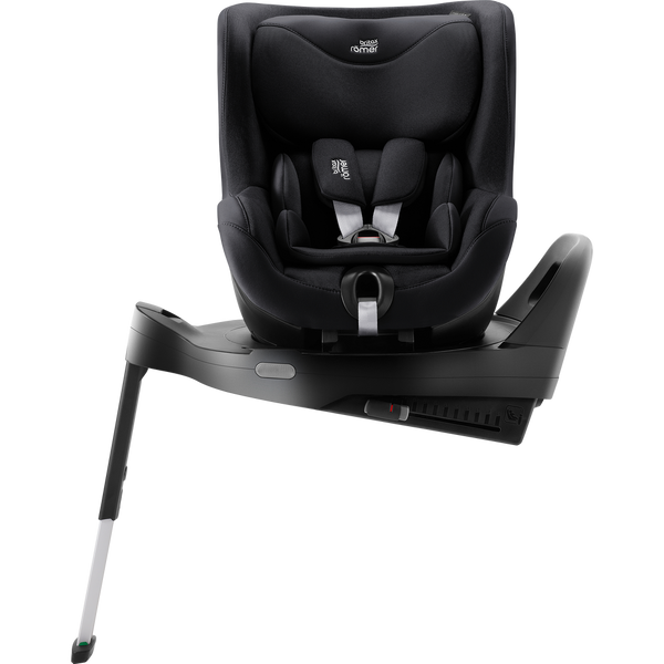 Cadeira auto Britax Römer Dualfix Pro M i-Size com rotação de 360°, tecnologia SICT, 12 posições de reclinação, encosto de cabeça em V, ISOFIX integrado e utilização dos 61 aos 105 cm. Carbon Black