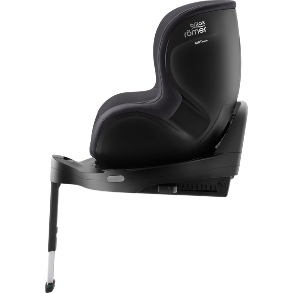 Cadeira auto Britax Römer Dualfix Pro M i-Size com rotação de 360°, tecnologia SICT, 12 posições de reclinação, encosto de cabeça em V, ISOFIX integrado e utilização dos 61 aos 105 cm. Deep Grey