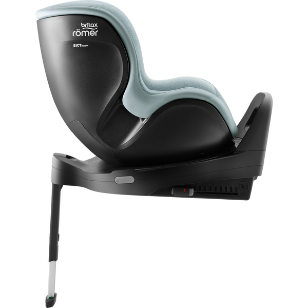 Cadeira auto Britax Römer Dualfix Pro M i-Size com rotação de 360°, tecnologia SICT, 12 posições de reclinação, encosto de cabeça em V, ISOFIX integrado e utilização dos 61 aos 105 cm. Harbor Blue