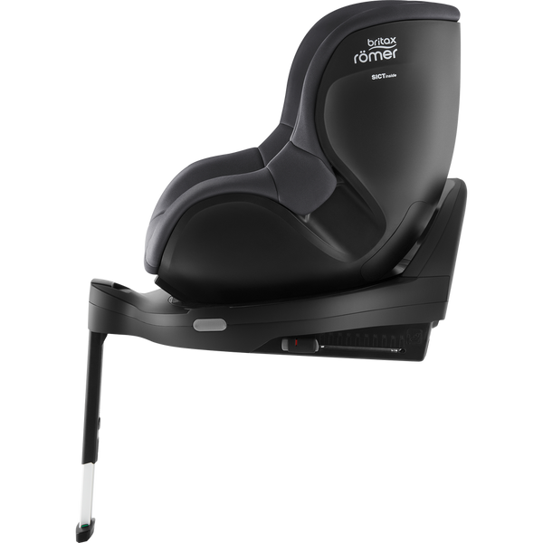 Cadeira auto Britax Römer Dualfix Pro M i-Size com rotação de 360°, tecnologia SICT, 12 posições de reclinação, encosto de cabeça em V, ISOFIX integrado e utilização dos 61 aos 105 cm. Midnight Grey