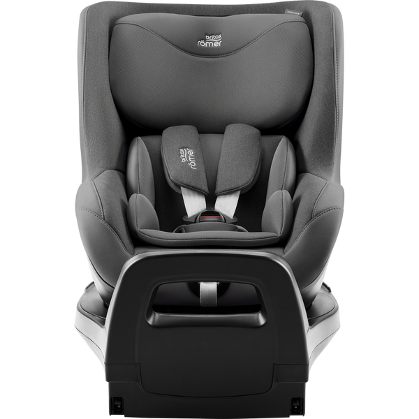 Cadeira auto Britax Römer Dualfix Pro M i-Size com rotação de 360°, tecnologia SICT, 12 posições de reclinação, encosto de cabeça em V, ISOFIX integrado e utilização dos 61 aos 105 cm. Mineral Grey