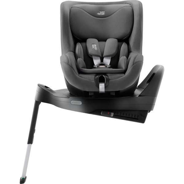 Cadeira auto Britax Römer Dualfix Pro M i-Size com rotação de 360°, tecnologia SICT, 12 posições de reclinação, encosto de cabeça em V, ISOFIX integrado e utilização dos 61 aos 105 cm. Mineral Grey