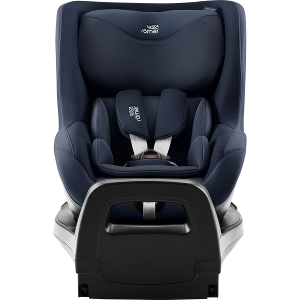 Cadeira auto Britax Römer Dualfix Pro M i-Size com rotação de 360°, tecnologia SICT, 12 posições de reclinação, encosto de cabeça em V, ISOFIX integrado e utilização dos 61 aos 105 cm. Night Blue