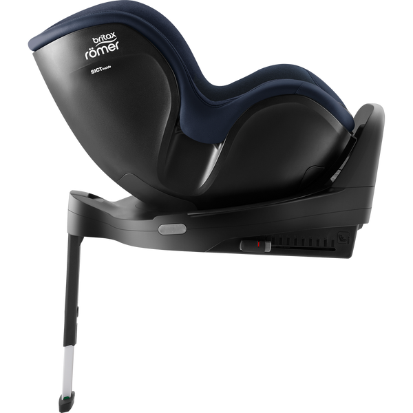Cadeira auto Britax Römer Dualfix Pro M i-Size com rotação de 360°, tecnologia SICT, 12 posições de reclinação, encosto de cabeça em V, ISOFIX integrado e utilização dos 61 aos 105 cm. Night Blue