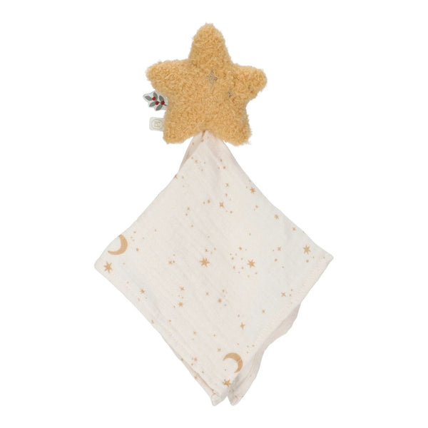 Caixa Presente de Natal Christmas para bebé com três acessórios macios: doudou em forma de estrela, roca bengala doce e peluche de rena.