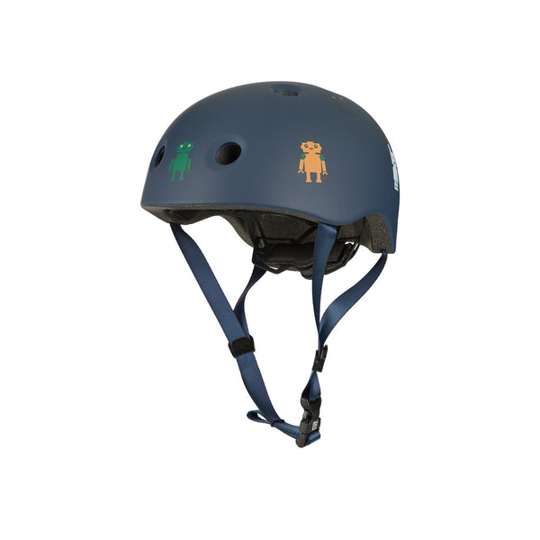 Capacete infantil S Liewood para perímetro de cabeça de 48 a 52 cm, em policarbonato durável, com interior macio e ajuste regulável.
Robots Indigo Blue