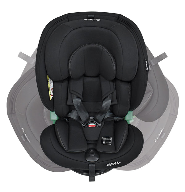 Cadeira auto Carbebé Rodea+ i-Size dos 40 aos 150 cm com rotação 360°, instalação ISOFIX e utilização contra a marcha até aos 105 cm.
Preto e Cinza