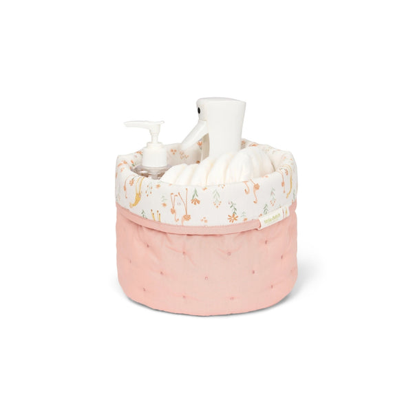 Cesto Pequeno Little Dutch reversível em algodão orgânico com enchimento em poliéster reciclado, disponível em Blooming Safari.