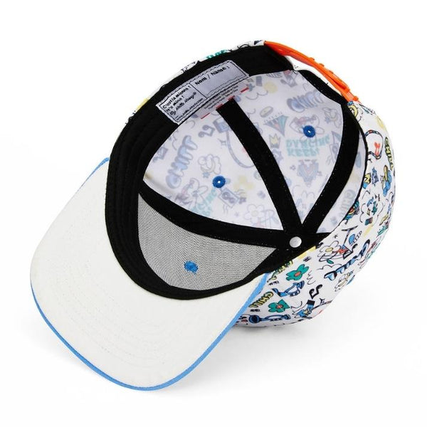 Chapeu Bone Hello Hossy padrão Chill cor azul claro