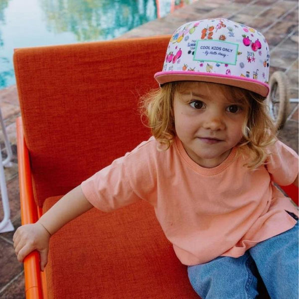 Chapeu Bone Hello Hossy padrão fresh juice cor rosa