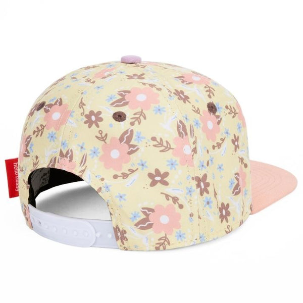 Chapeu Bone para criança Hello Hossy padrão pastel blossum rosa