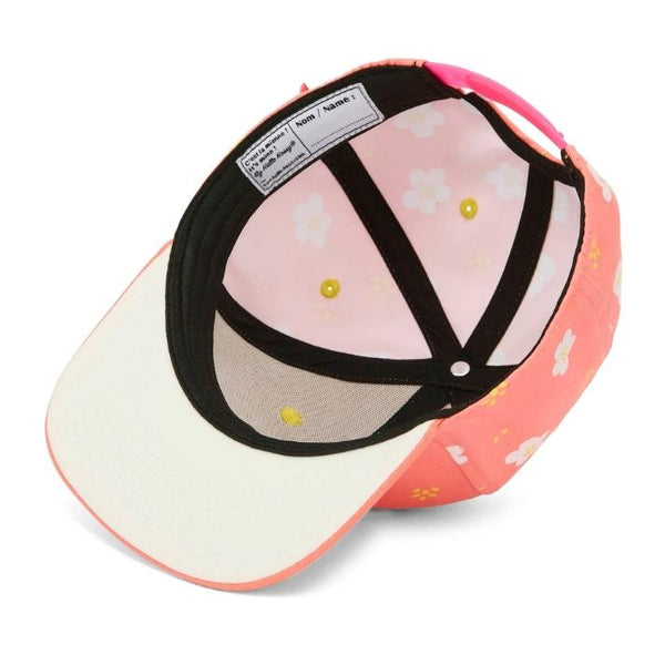 Chapeu Bone para criança Hello Hossy padrão peach bloom rosa